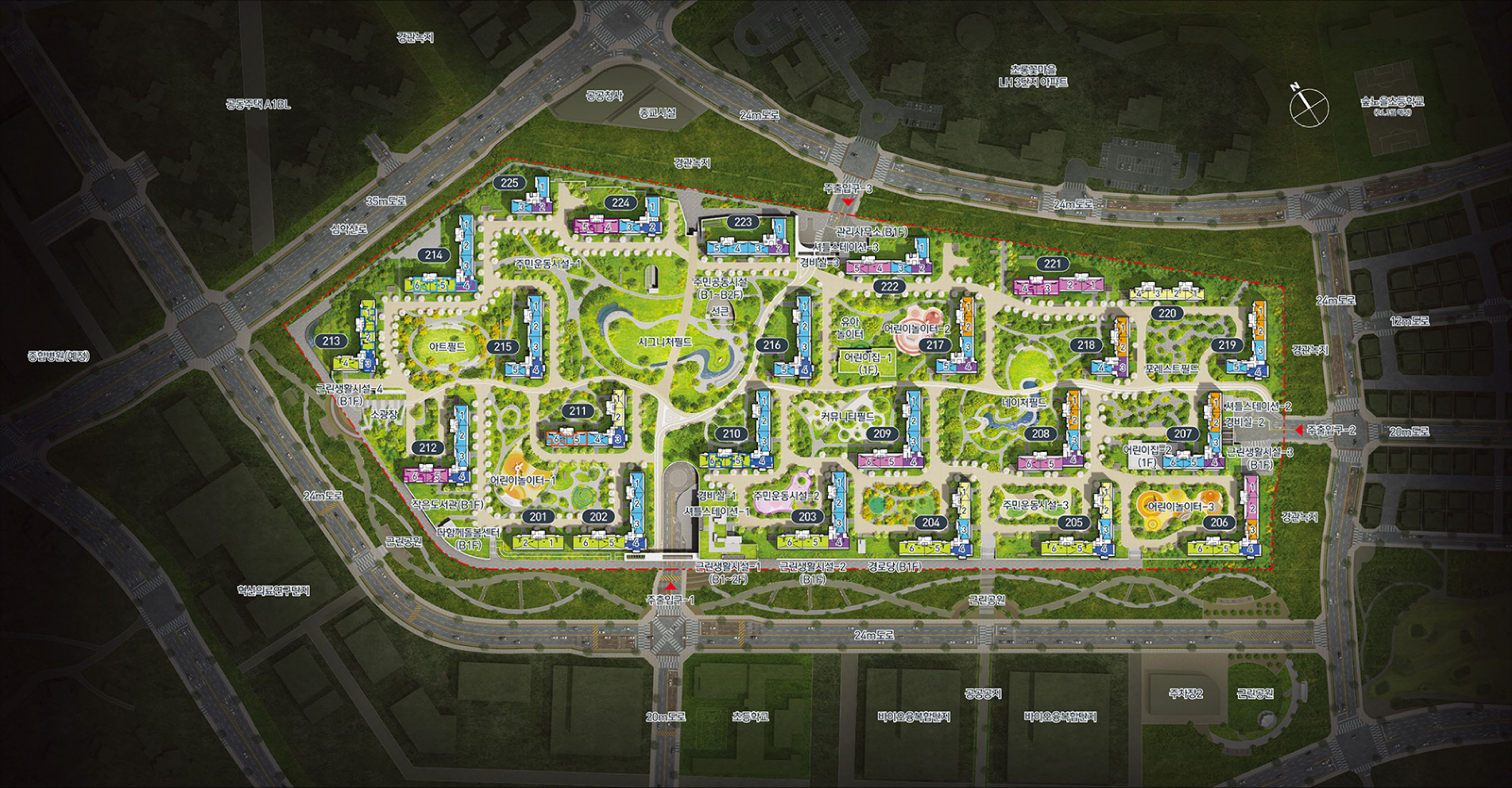 전체 배치 계획 단지 구성 이미지